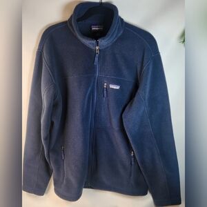 Patagonia Men's Large Blue Synchilla Fleece Jacket Retro Classic L Full Zip